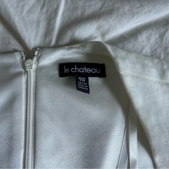 Le Chateau Womens White Pleated Sheath Midi Dress XXS - Picture 4 of 5